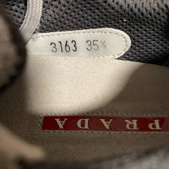 PRADA AMERICAS CUP SNEAKERS SHOES PS0906 WHITE LEATHER/ SILVER - SIZE 35.5 - Picture 8 of 8